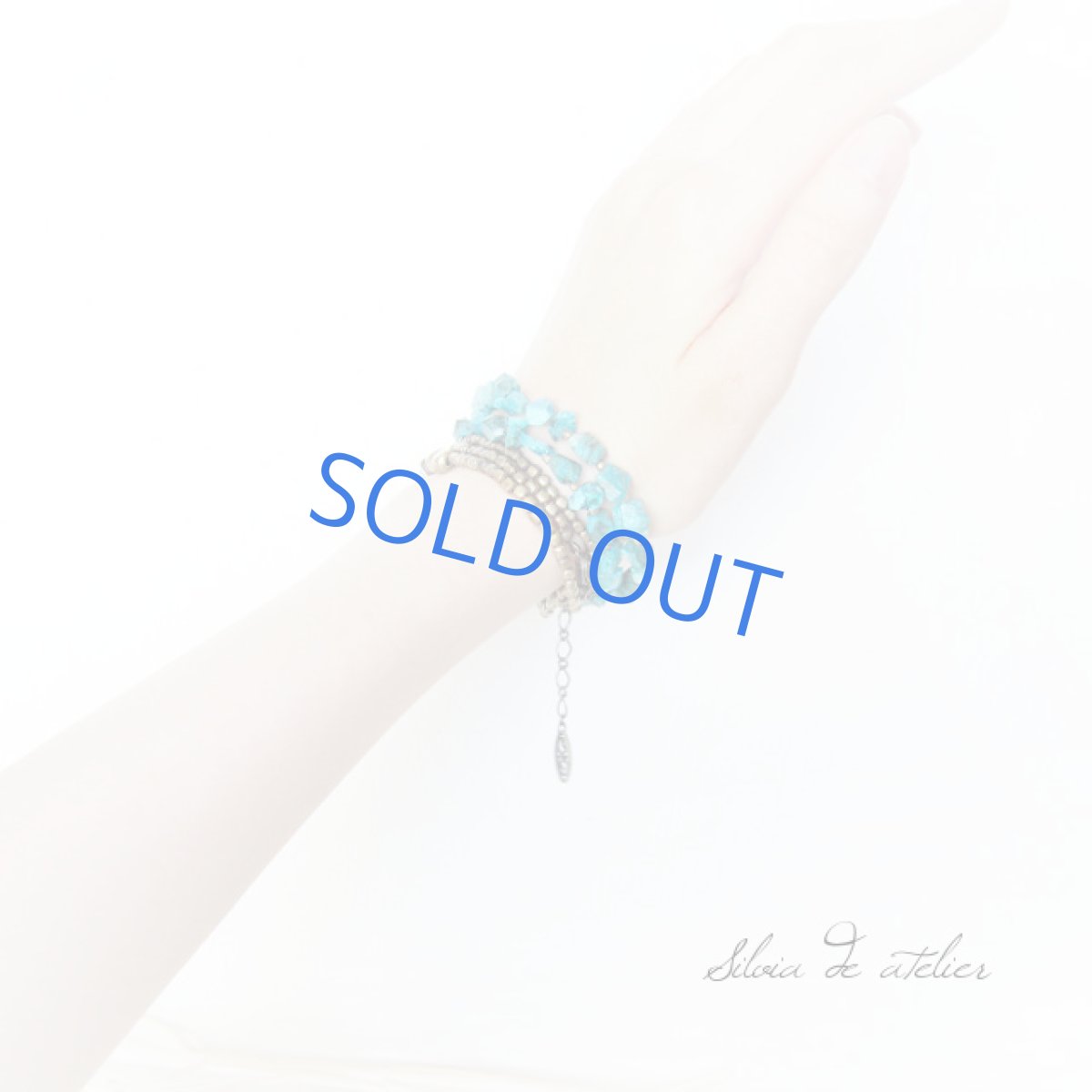 画像5: クリソコラタンブルカット　アンティークゴールドロングネックレス (5)