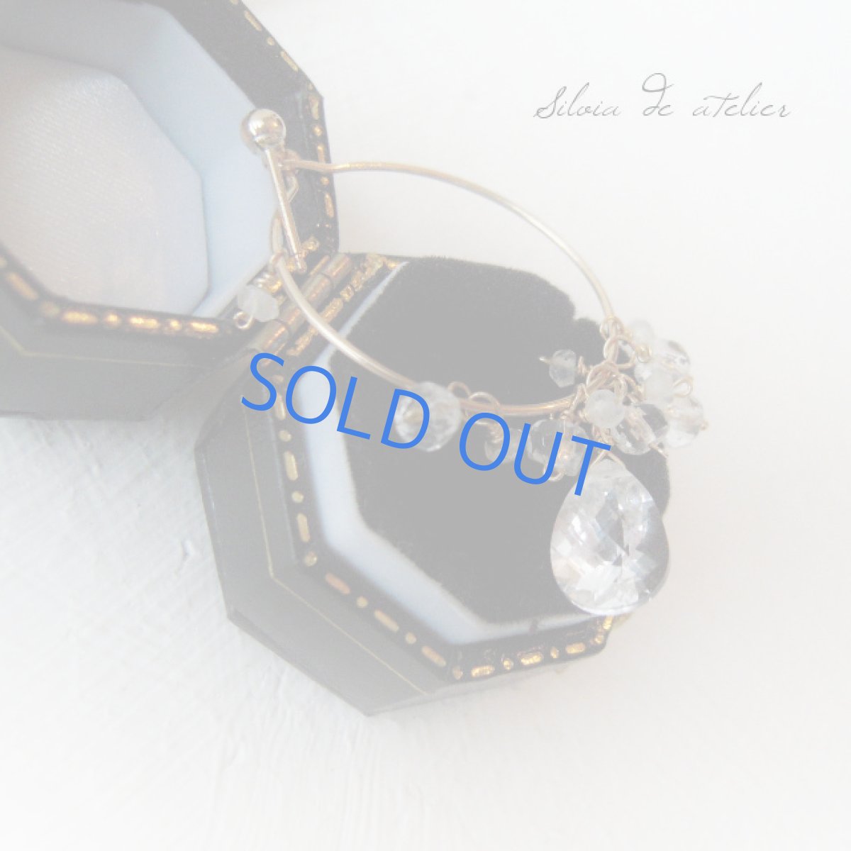 画像3: クリスタルジェムカット　クリスタルフリンジシャンデリアフープピアス (3)