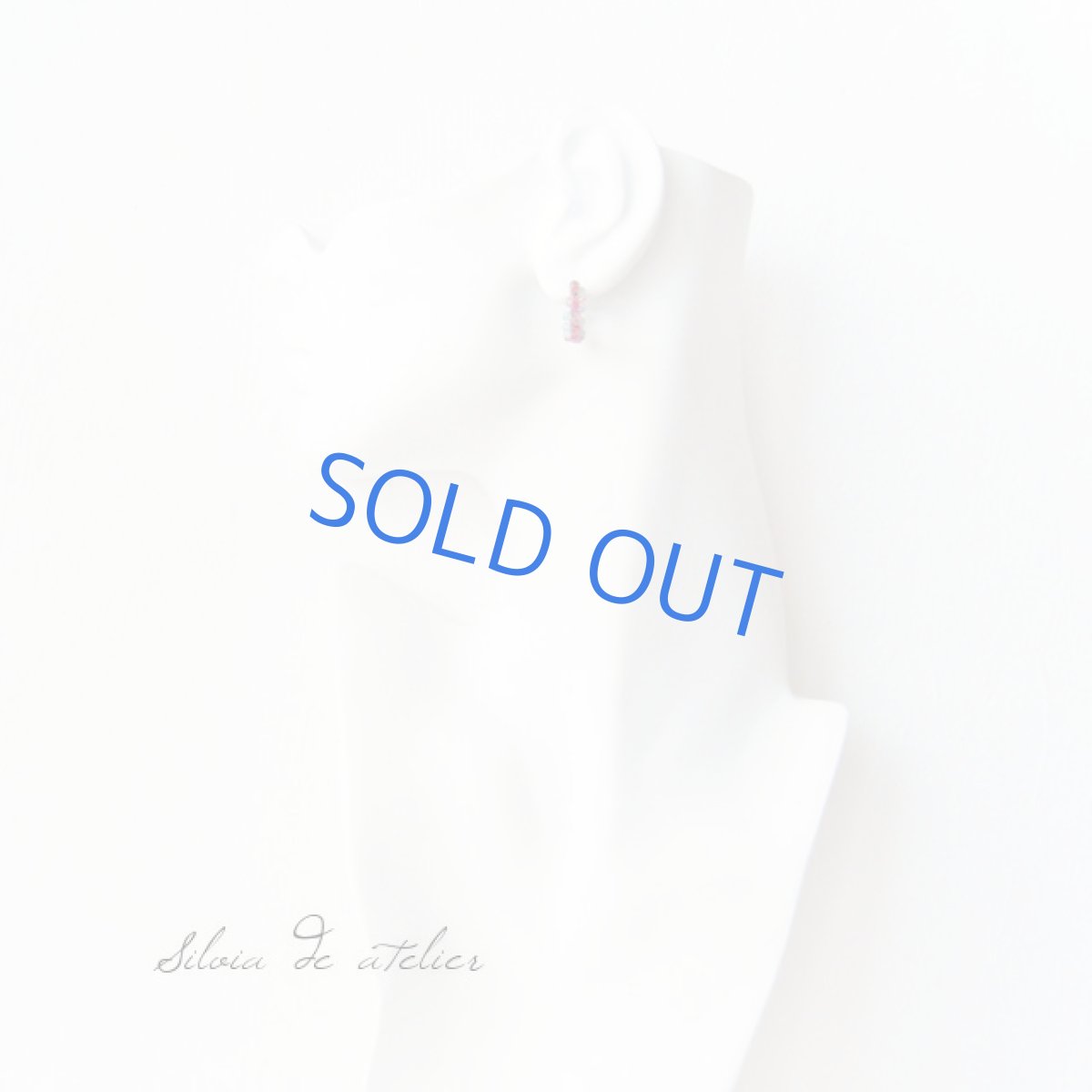 画像3: レッドスピネル×アマゾナイト ミニフープアンティークゴールド チタンポストピアス (3)