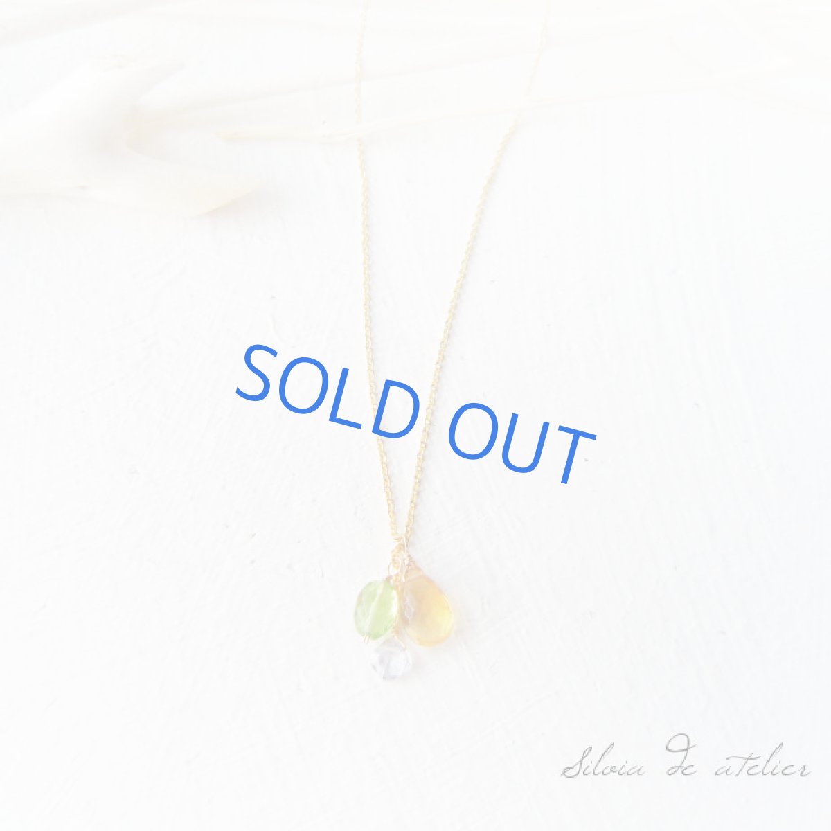 画像2: シトリン・ペリドット・アイオライト　3粒　14kgfネックレス (2)