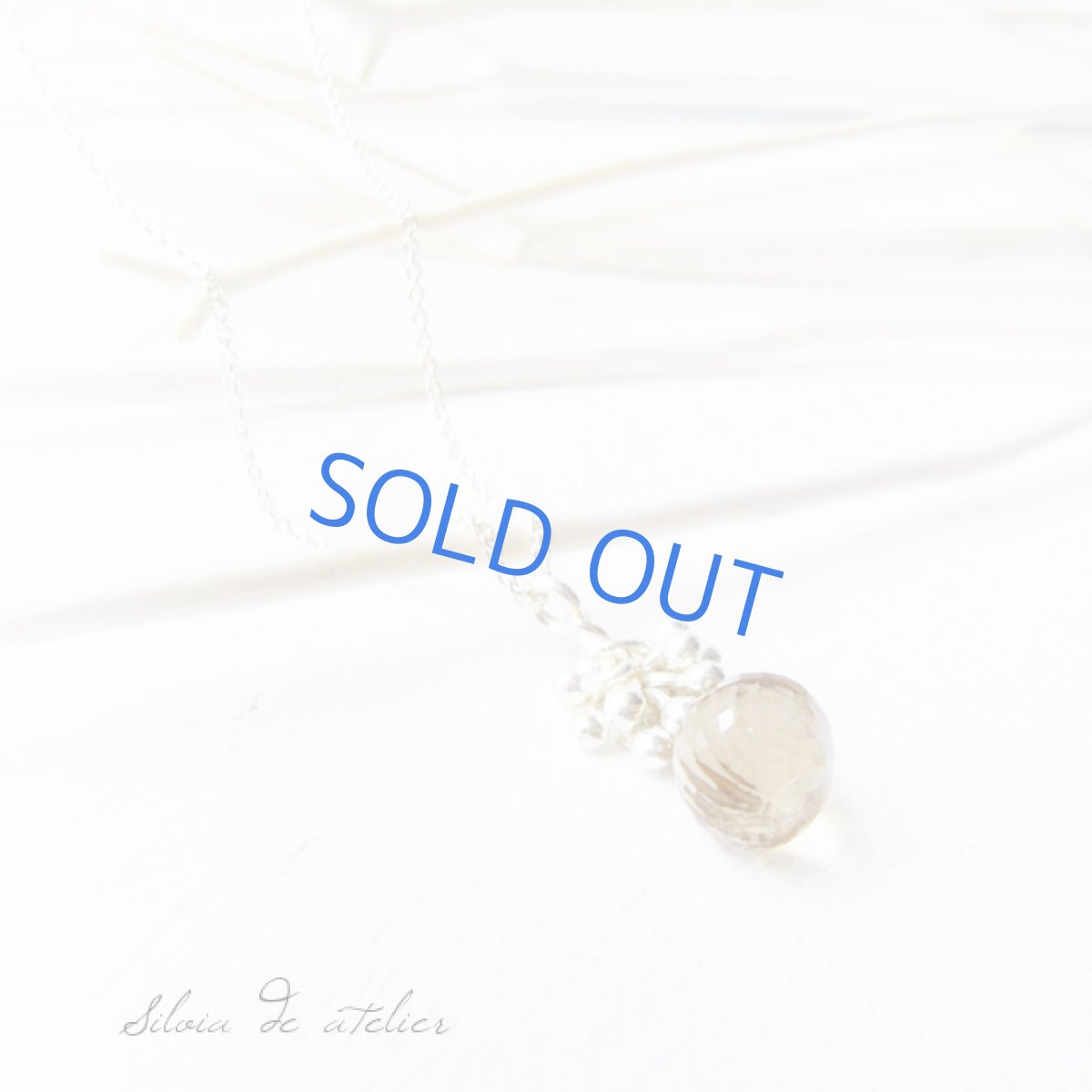 画像2: 大粒オニオンドロップ　ブランデークォーツ　silver925ネックレス (2)