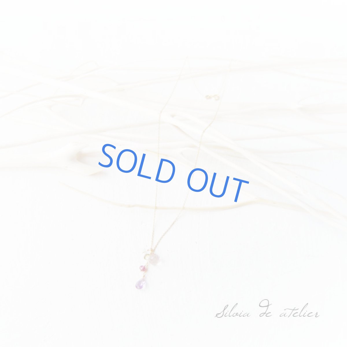 画像3: ピンククォーツ・アメジスト・グリーンサファイヤ　ライン　14kgfネックレス (3)