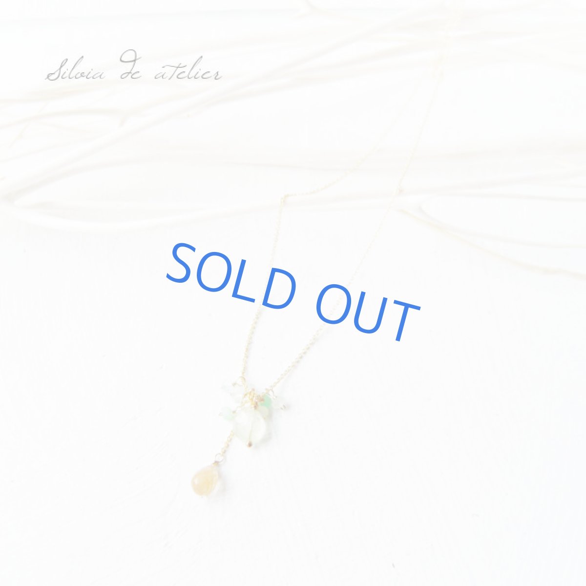 画像3: プレナイトタンブルカット　ゴールデンルチルドロップ　ライン　14kgfネックレス (3)