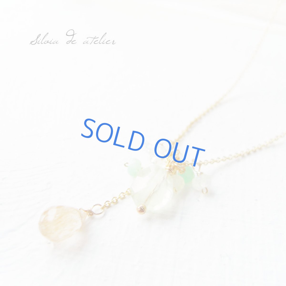 画像2: プレナイトタンブルカット　ゴールデンルチルドロップ　ライン　14kgfネックレス (2)