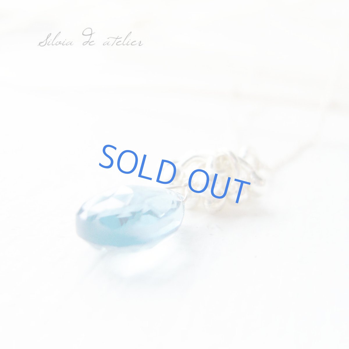 画像3: 大粒ロンドンブルートパーズ ペアシェイプ silver925ネックレス (3)