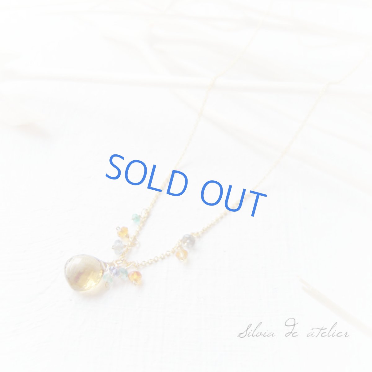 画像2: ビアクォーツ　エメラルド×サファイア×シトリン　14kgfネックレス (2)