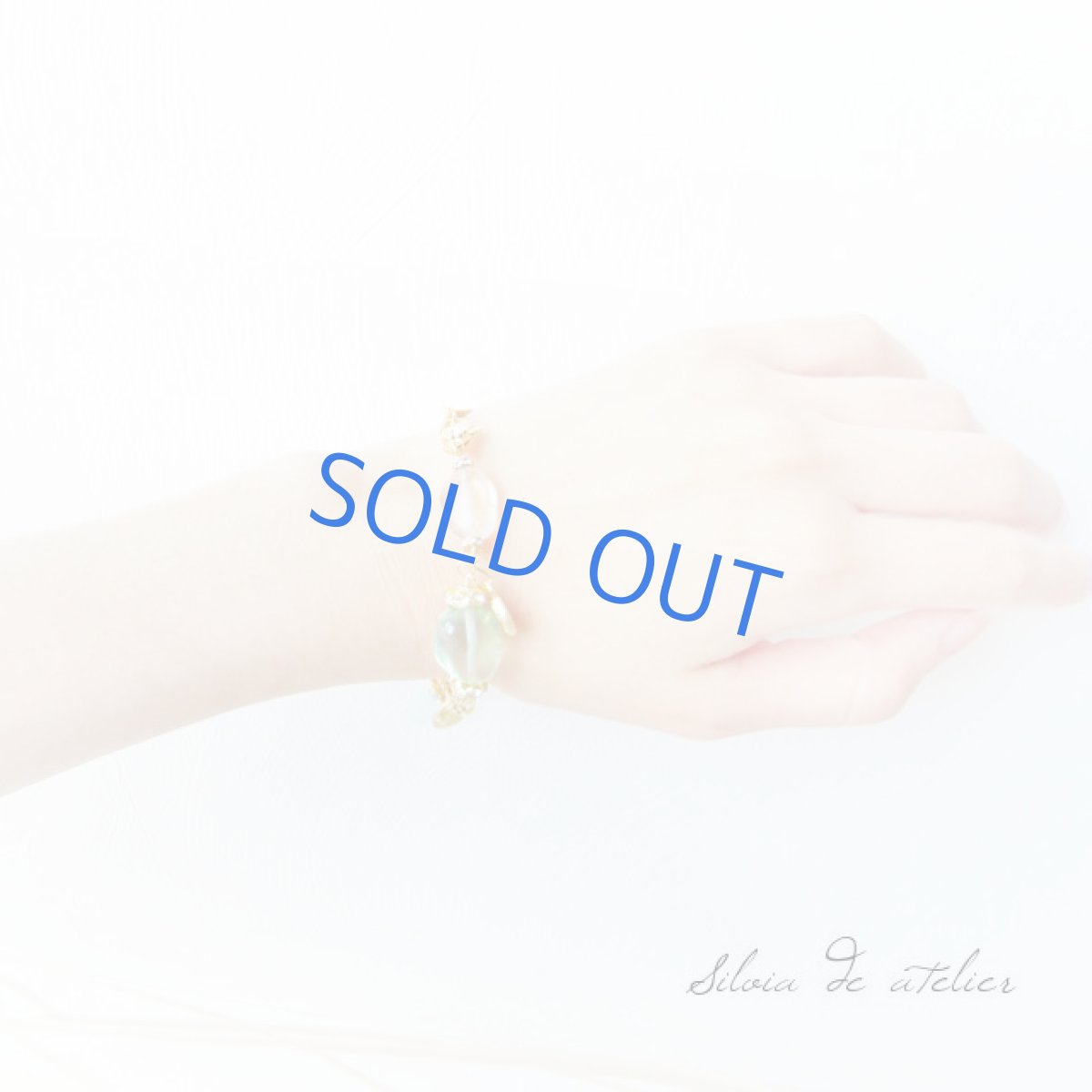 画像3: グリーンフローライト×コーラル　スワロフスキーブレスレット (3)