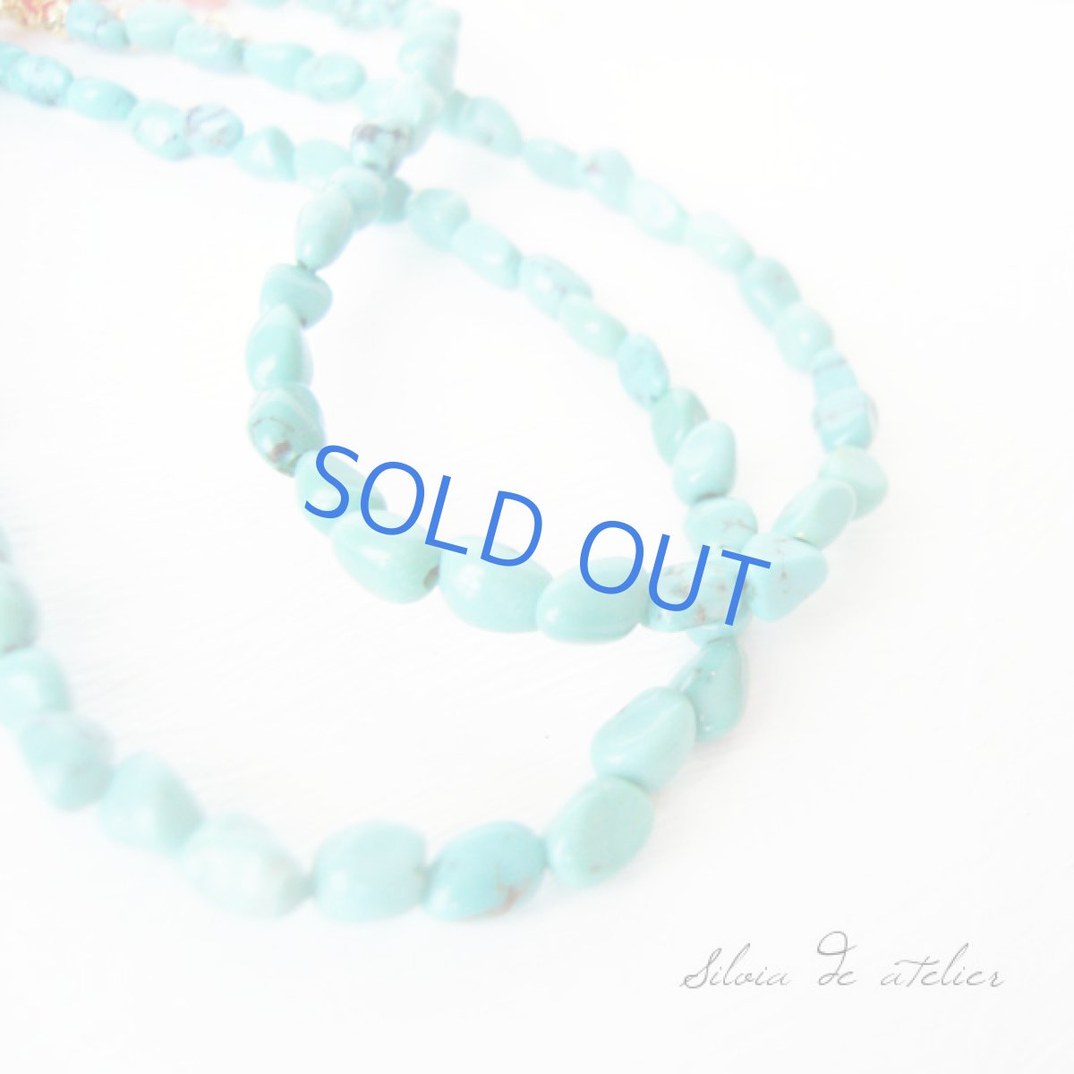 画像3: 天然ピンクコーラルラウンド 天然グリーンターコイズ ネックレス (3)