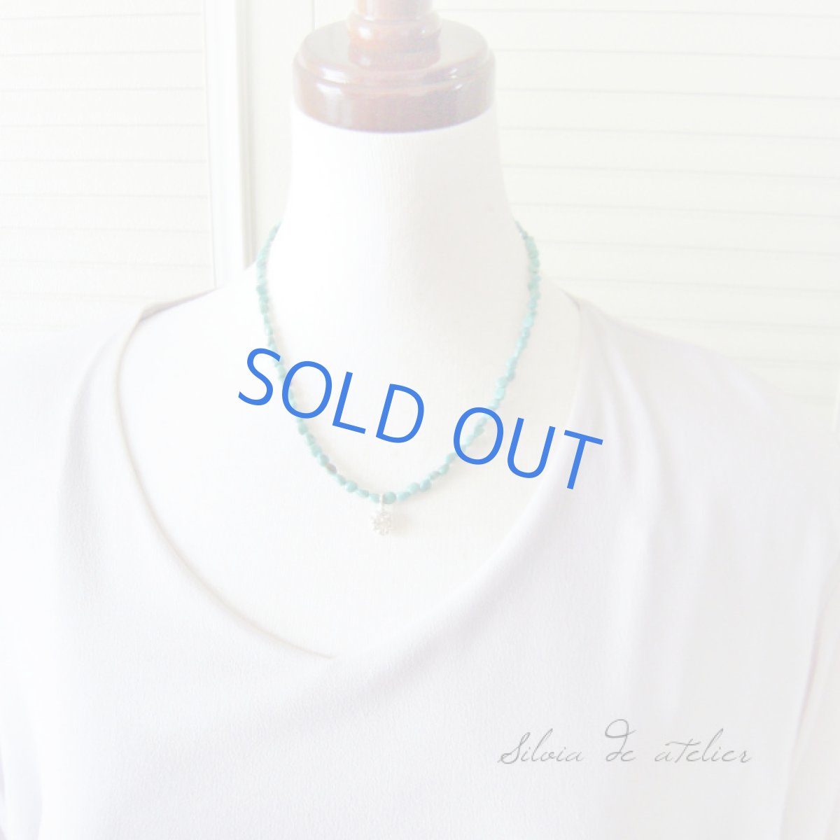 画像3: 天然グリーンターコイズ　カレンシルバー　ショートネックレス (3)