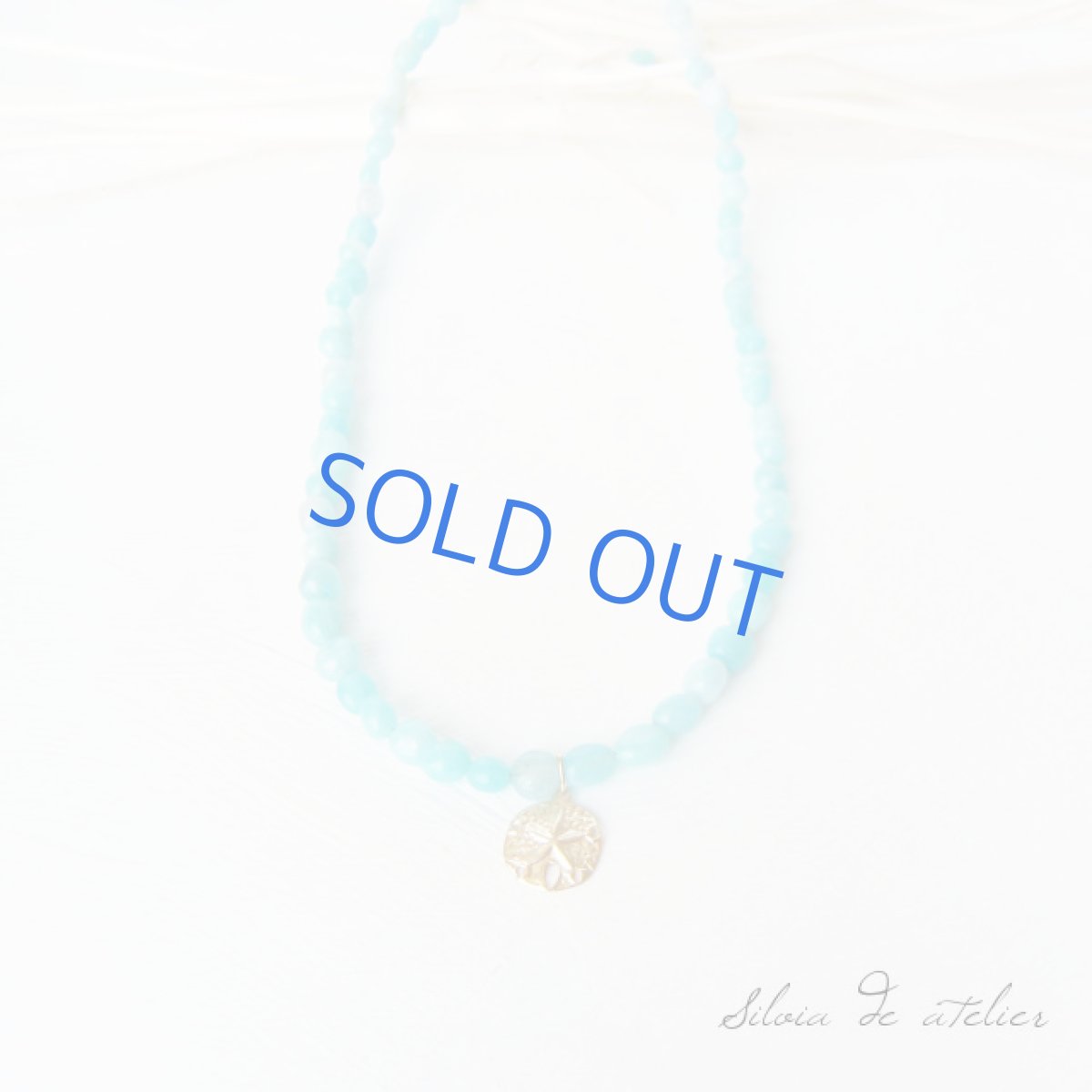 画像2: 14kgfサンドダラー アマゾナイト ショートネックレス (2)