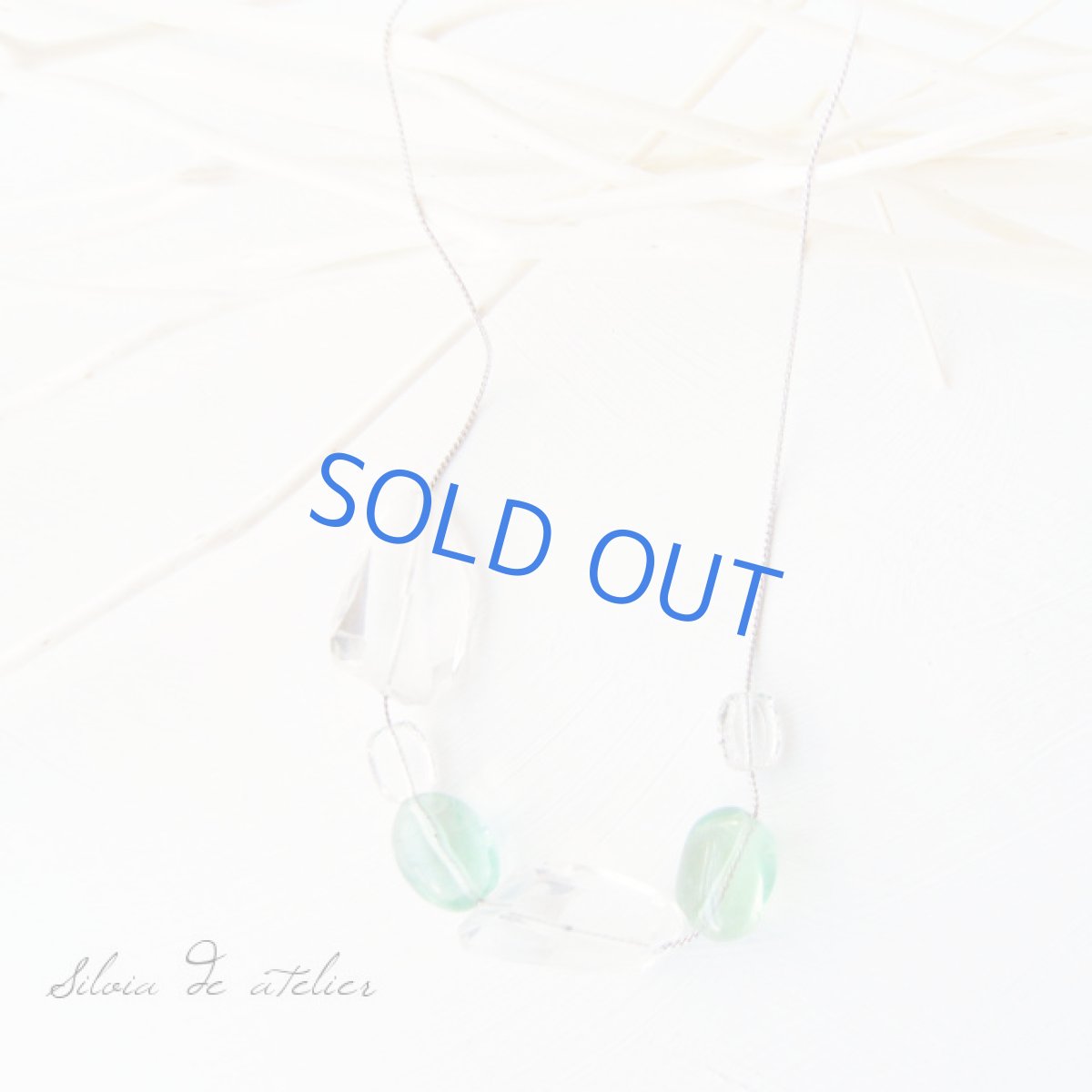 画像2: クリスタルフローライトタンブル　シルバーストリングスチェーンロングネックレス (2)