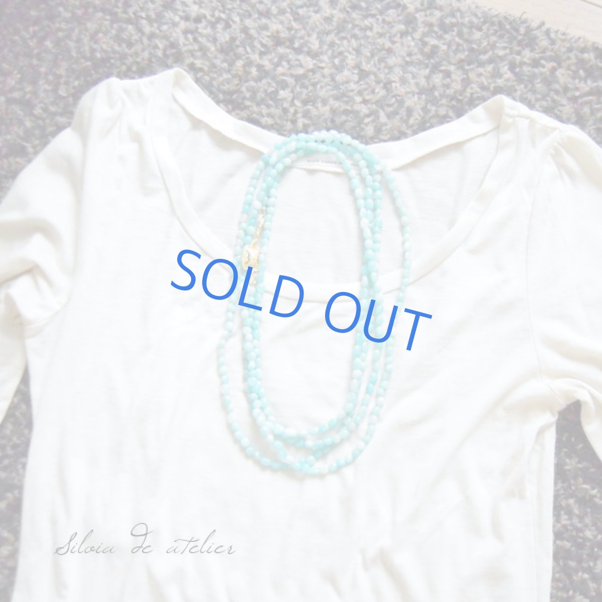 画像4: トルコ製金具 アマゾナイト スーパーロングネックレス (4)