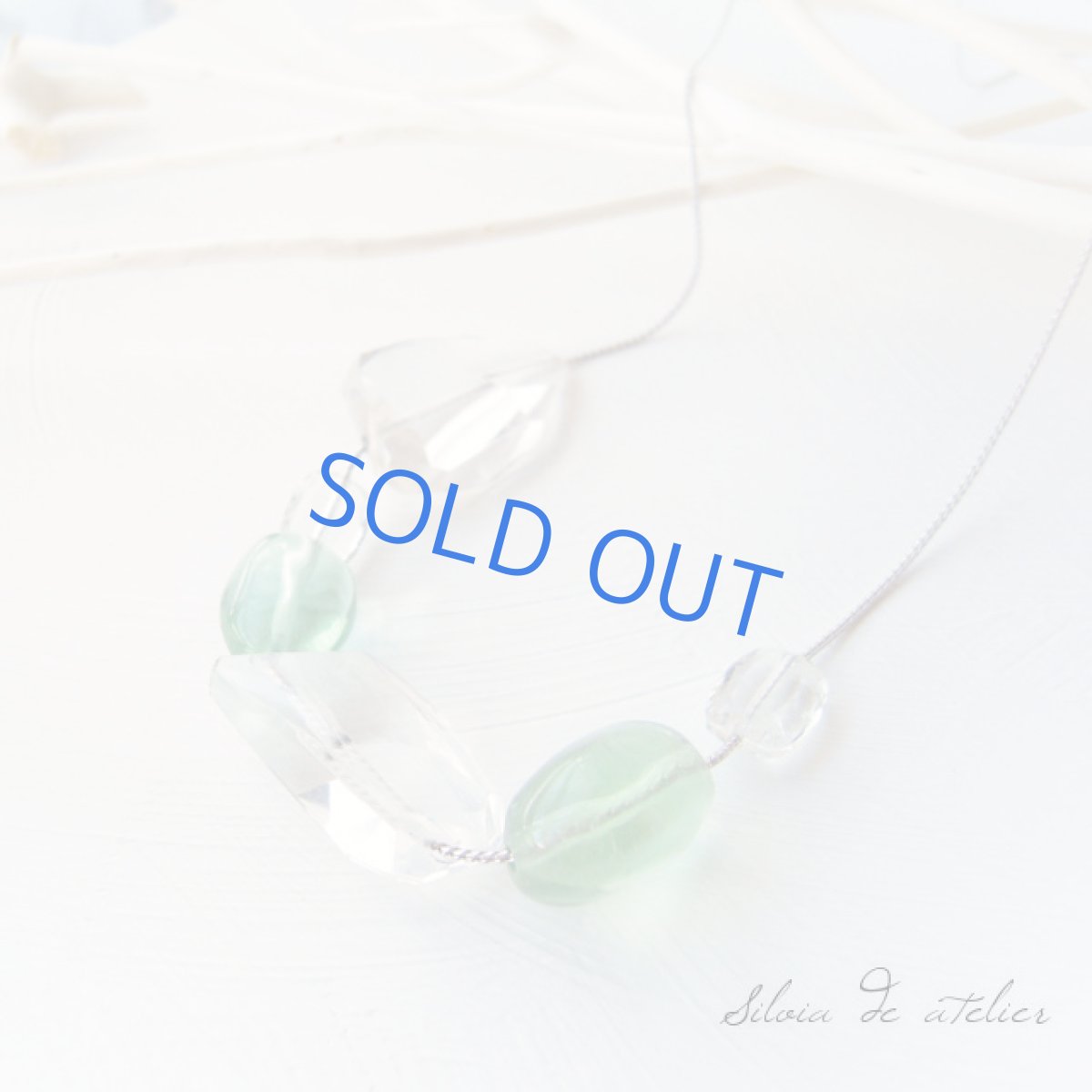 画像3: クリスタルフローライトタンブル　シルバーストリングスチェーンロングネックレス (3)