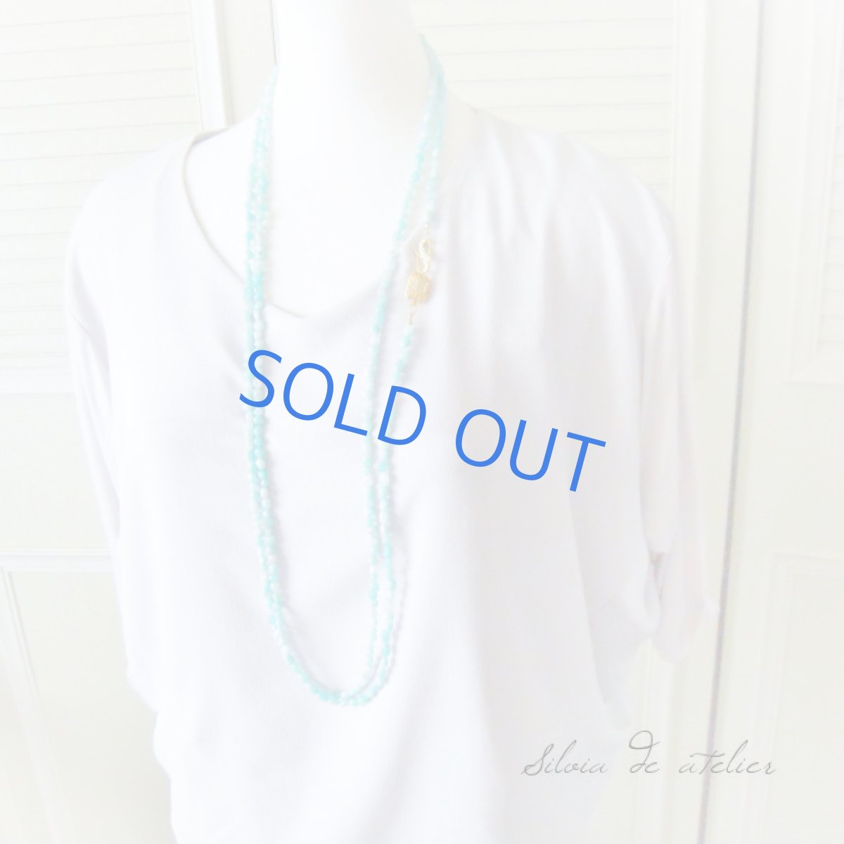 画像5: トルコ製金具 アマゾナイト スーパーロングネックレス (5)