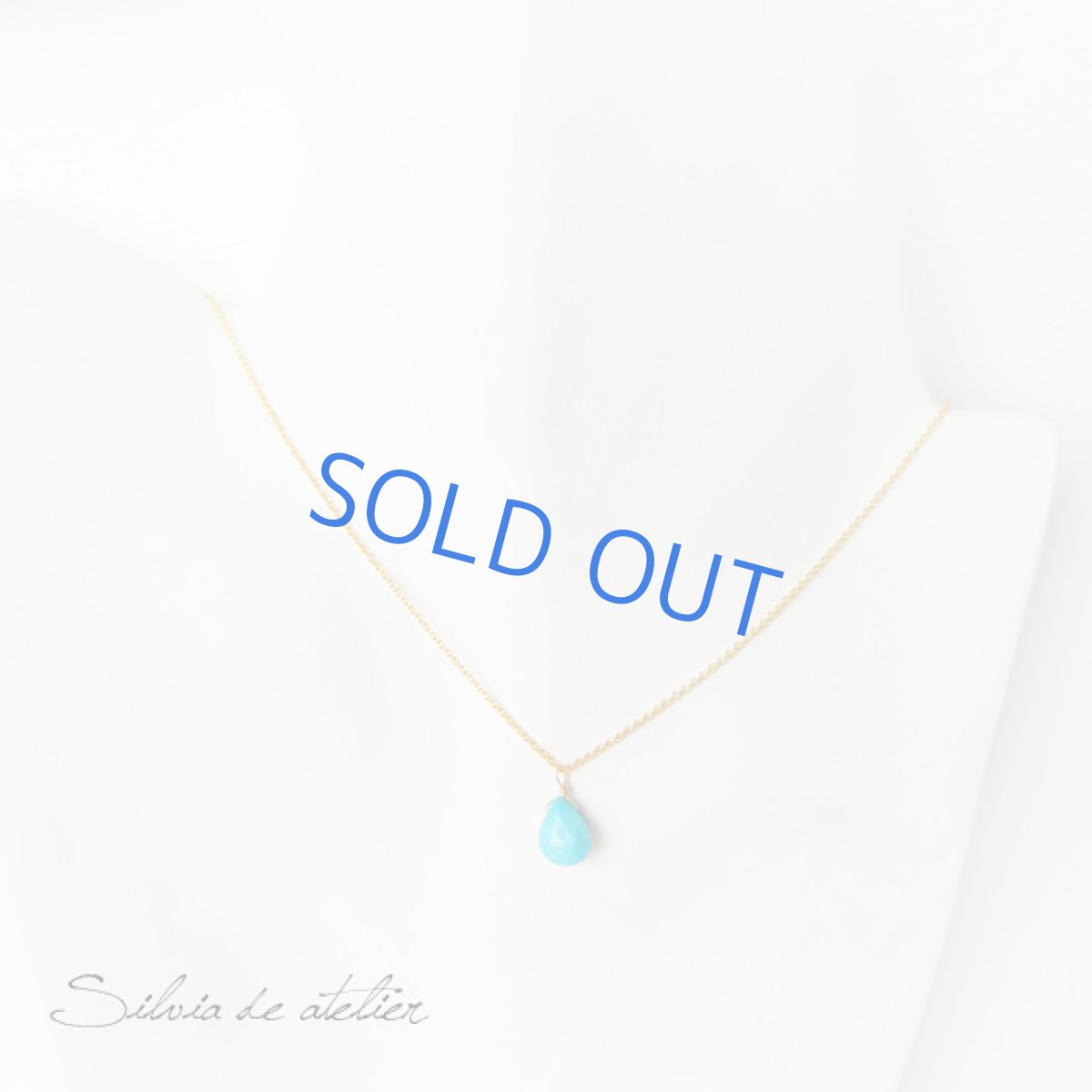 画像4: スリーピングビューティー ターコイズ ペアシェイプ 14kgfネックレス (4)