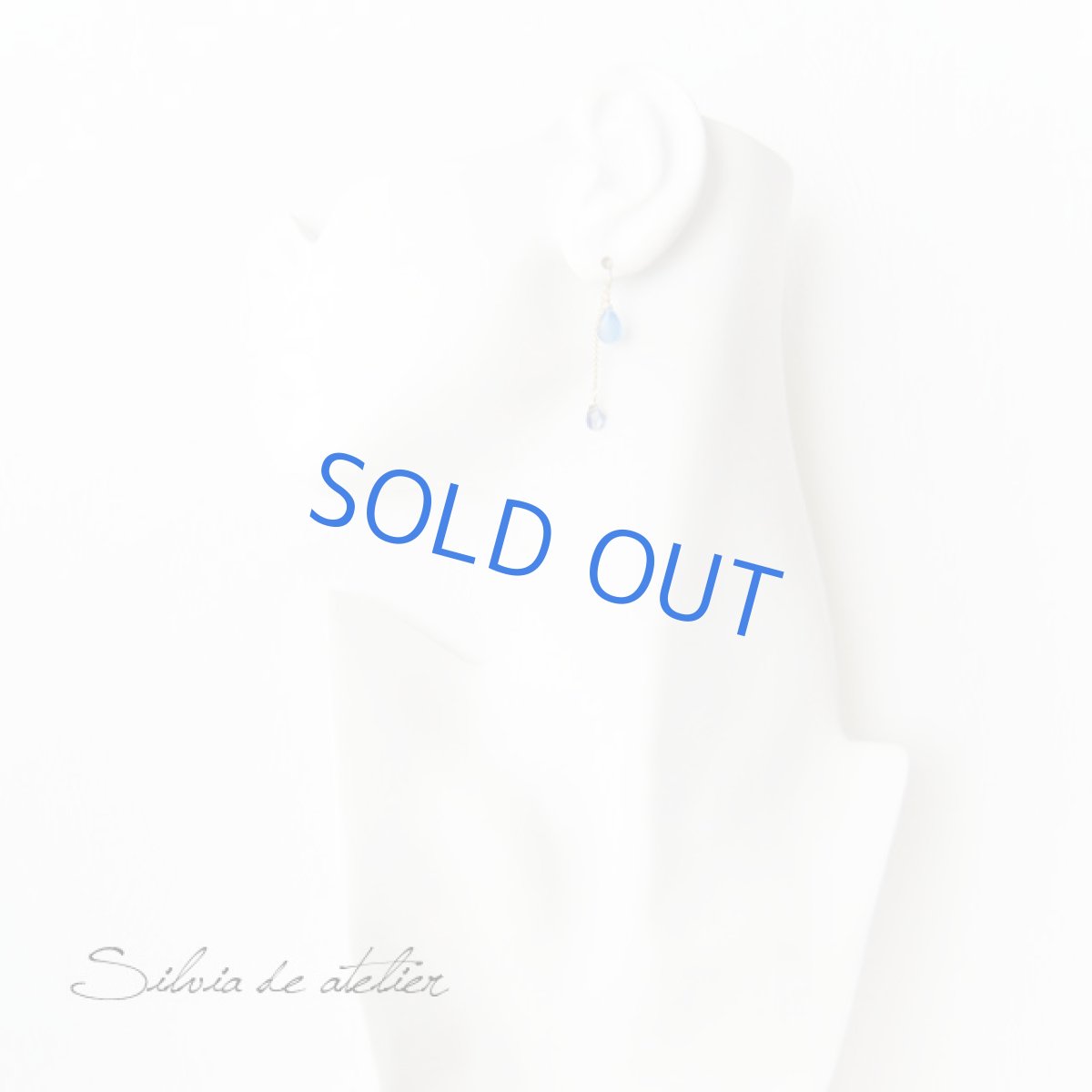 画像3: ブルーカルセドニー　カイヤナイトチェーン　14kgfピアス (3)