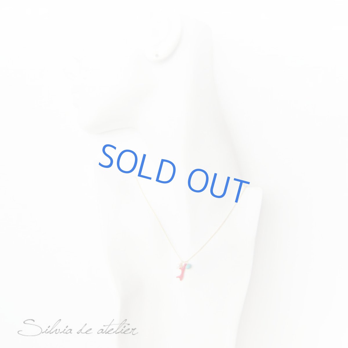 画像2: 枝レッドコーラル パール ターコイズ 14kgfネックレス (2)