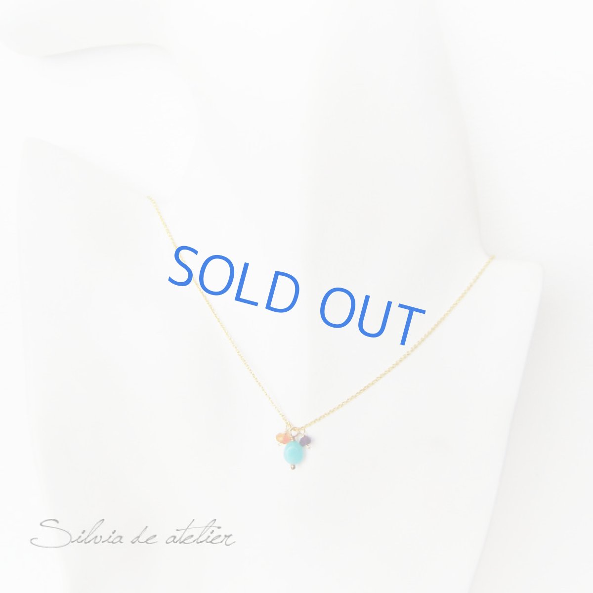 画像4: 小粒アマゾナイトタンブル　カーネリアンアメジスト　3ストーン14kgfネックレス (4)