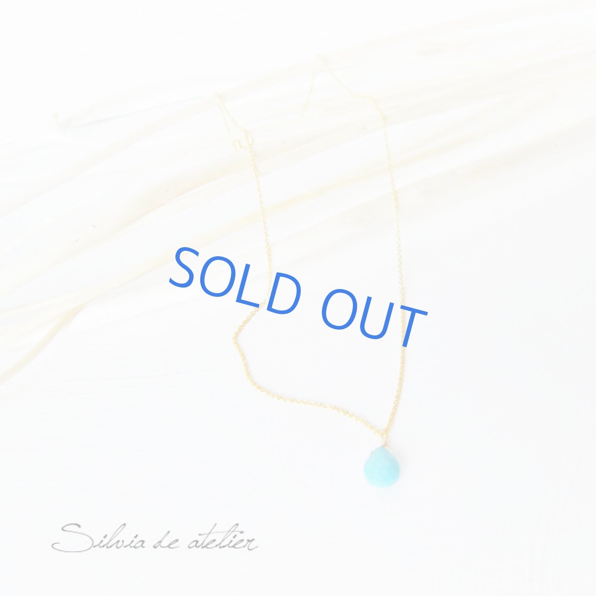 画像2: スリーピングビューティー ターコイズ ペアシェイプ 14kgfネックレス (2)