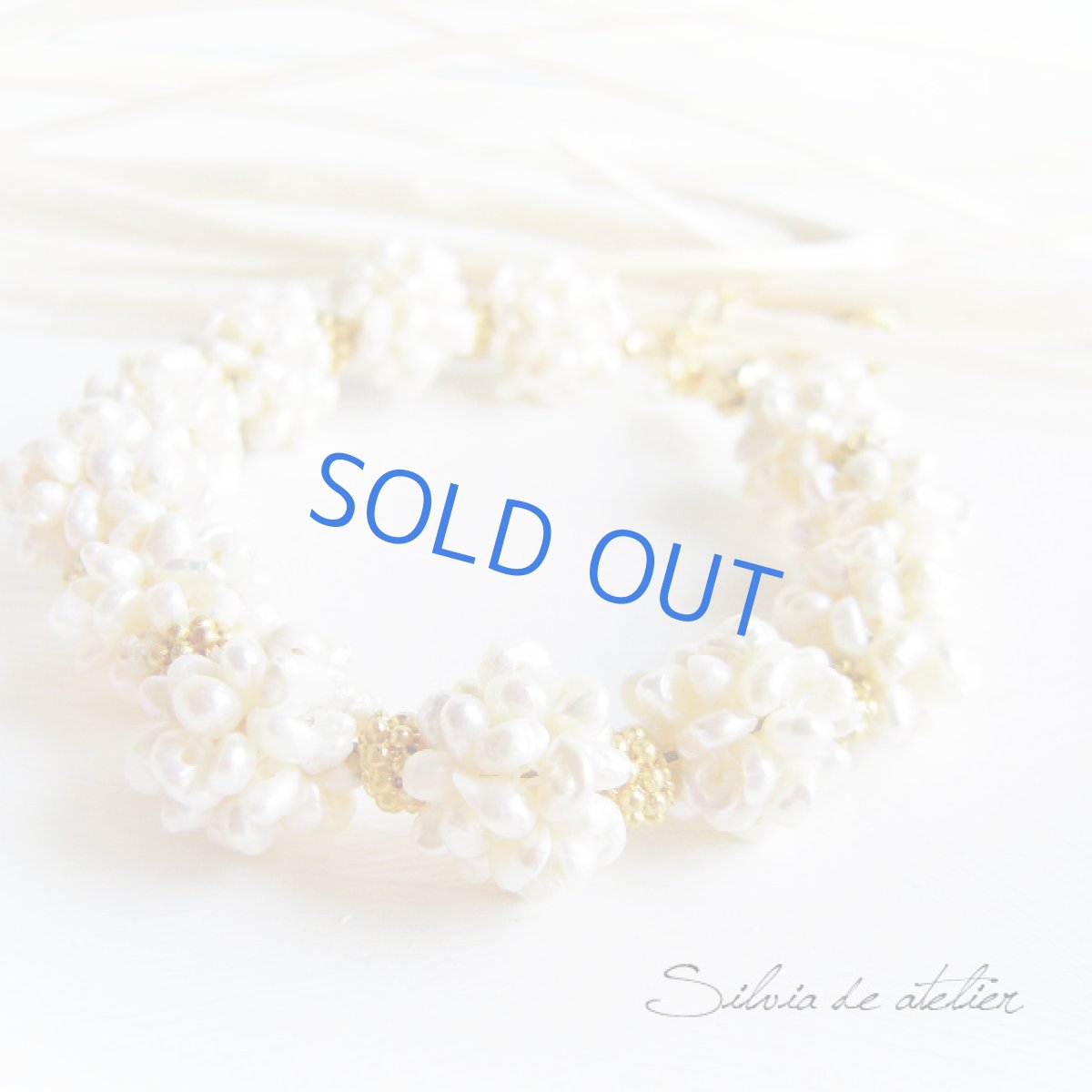 画像2: ハワイアンレイ風 淡水パールボール ブレスレット (2)