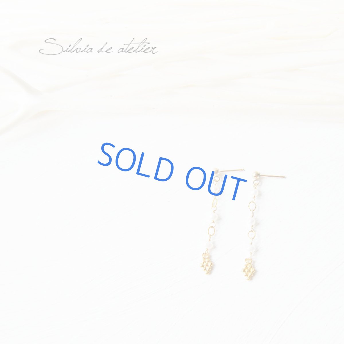 画像2: 淡水パール　葡萄チャーム　ライン14kgfピアス (2)