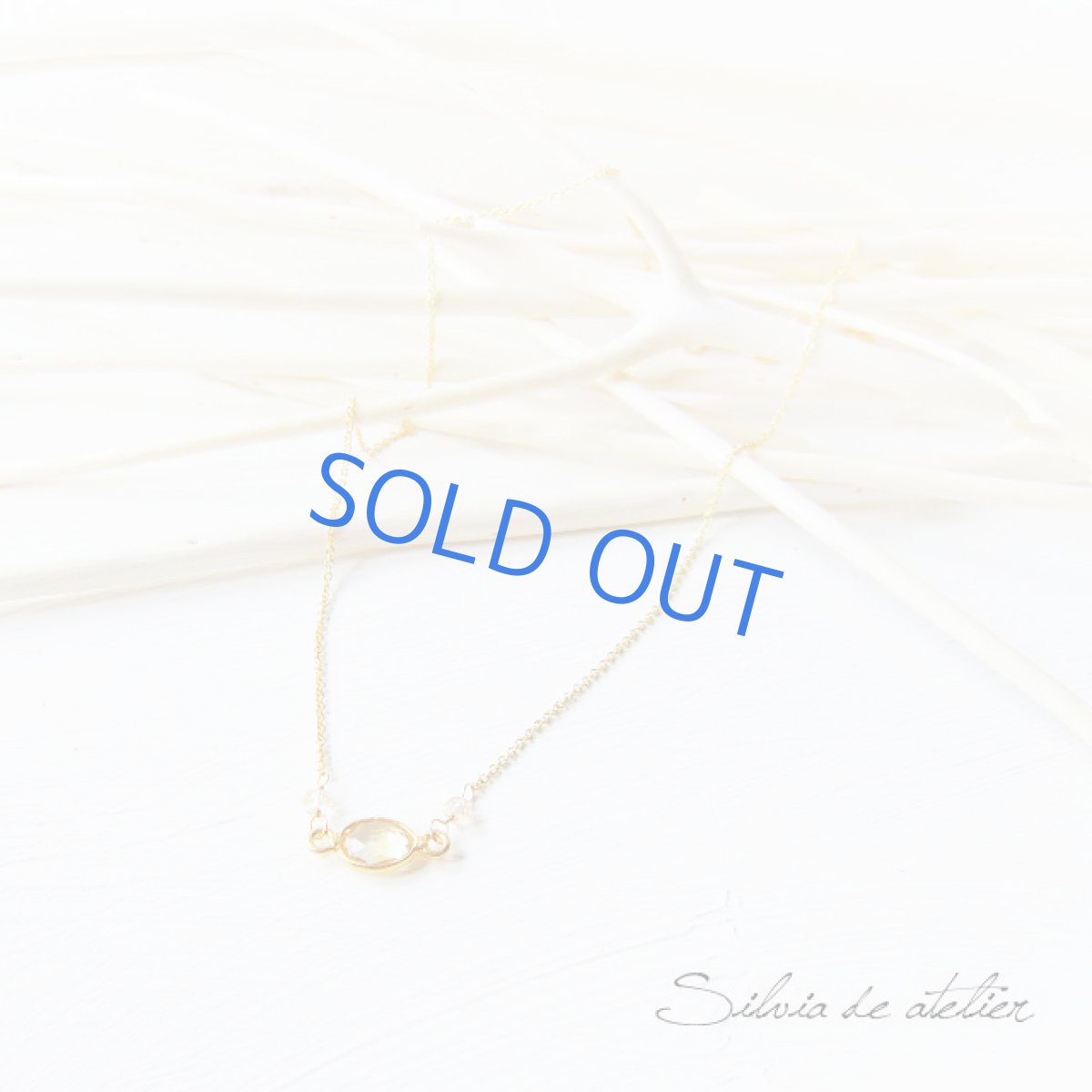 画像2: シトリンフレーム オレンジサファイヤ 14kgfネックレス (2)