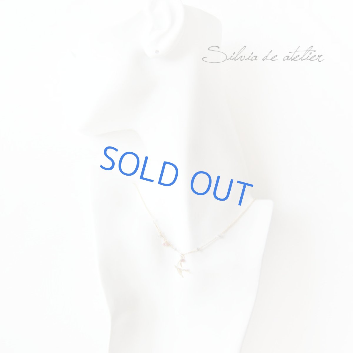 画像4: ピンクトルマリン&サファイヤ ツバメチャーム 14kgfネックレス (4)