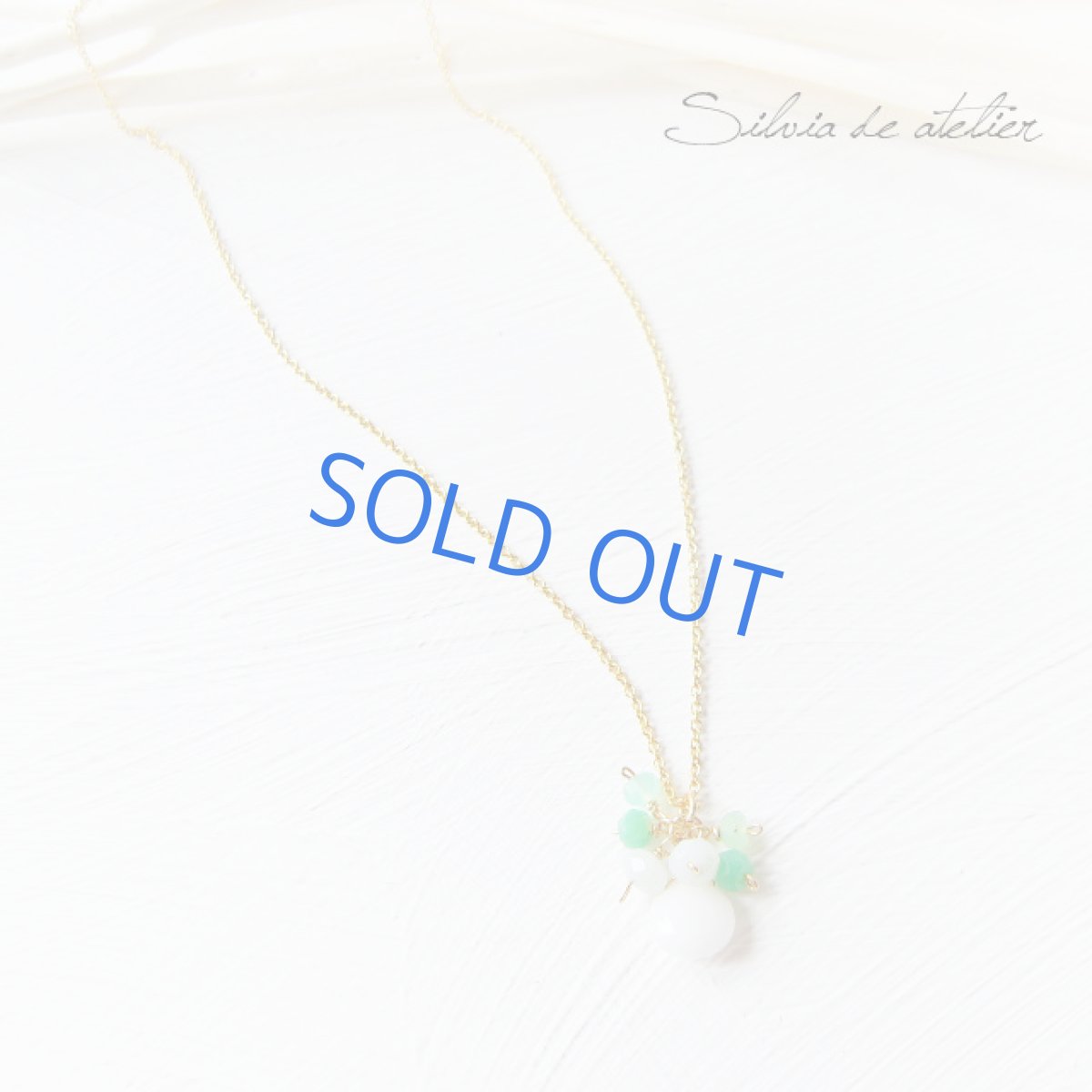 画像2: ホワイトジェイドマロン クリソプレイズボタン 14kgfネックレス (2)