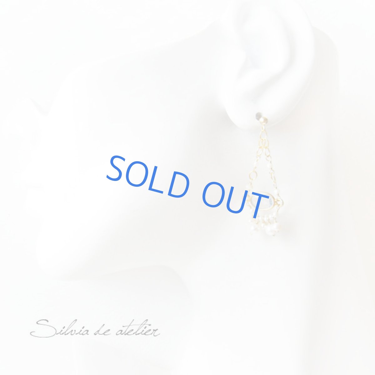 画像3: シャンデリアネックレス　ブルートパーズケシパール14kgfピアス (3)