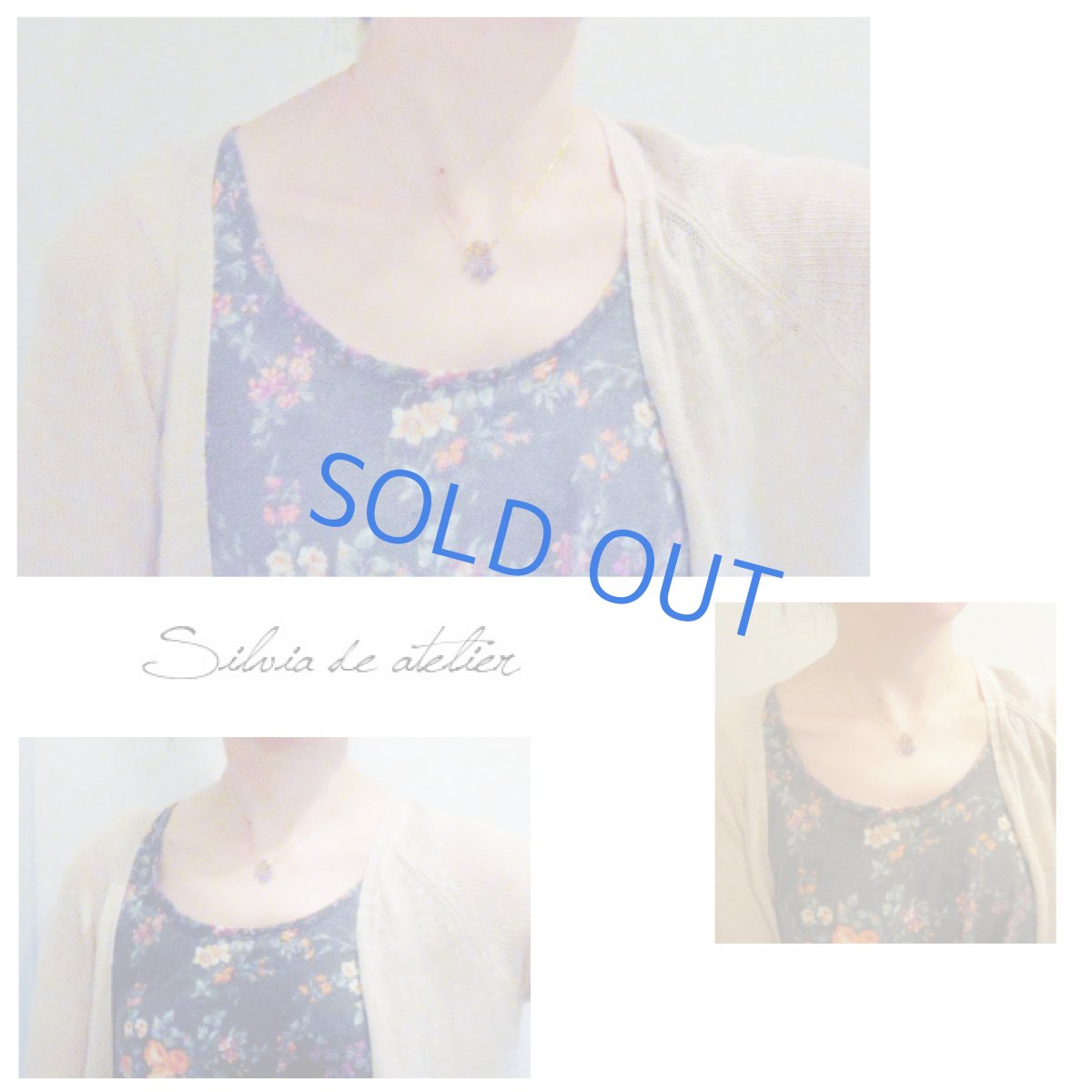 画像5: シャンデリアネックレス ビアクォーツタンザナイト 14kgfネックレス (5)