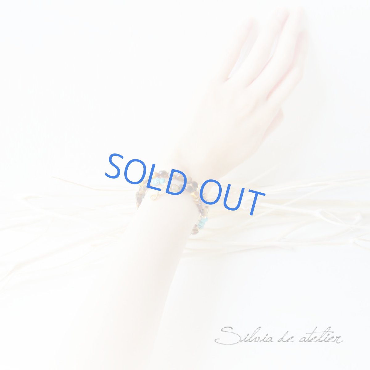 画像3: タイガーアイ＆天然ブルーターコイズ　2連ブレスレット (3)