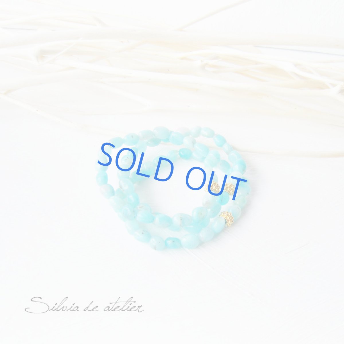 画像2: 訳あり♪ペルー産アマゾナイト タンブル 3連ブレスレット (2)