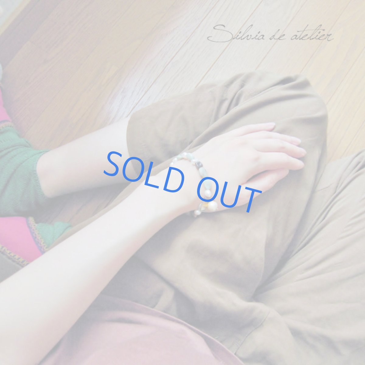 画像4: 淡水パール＆天然カルセドニー　ブレスレット・アンクレット (4)