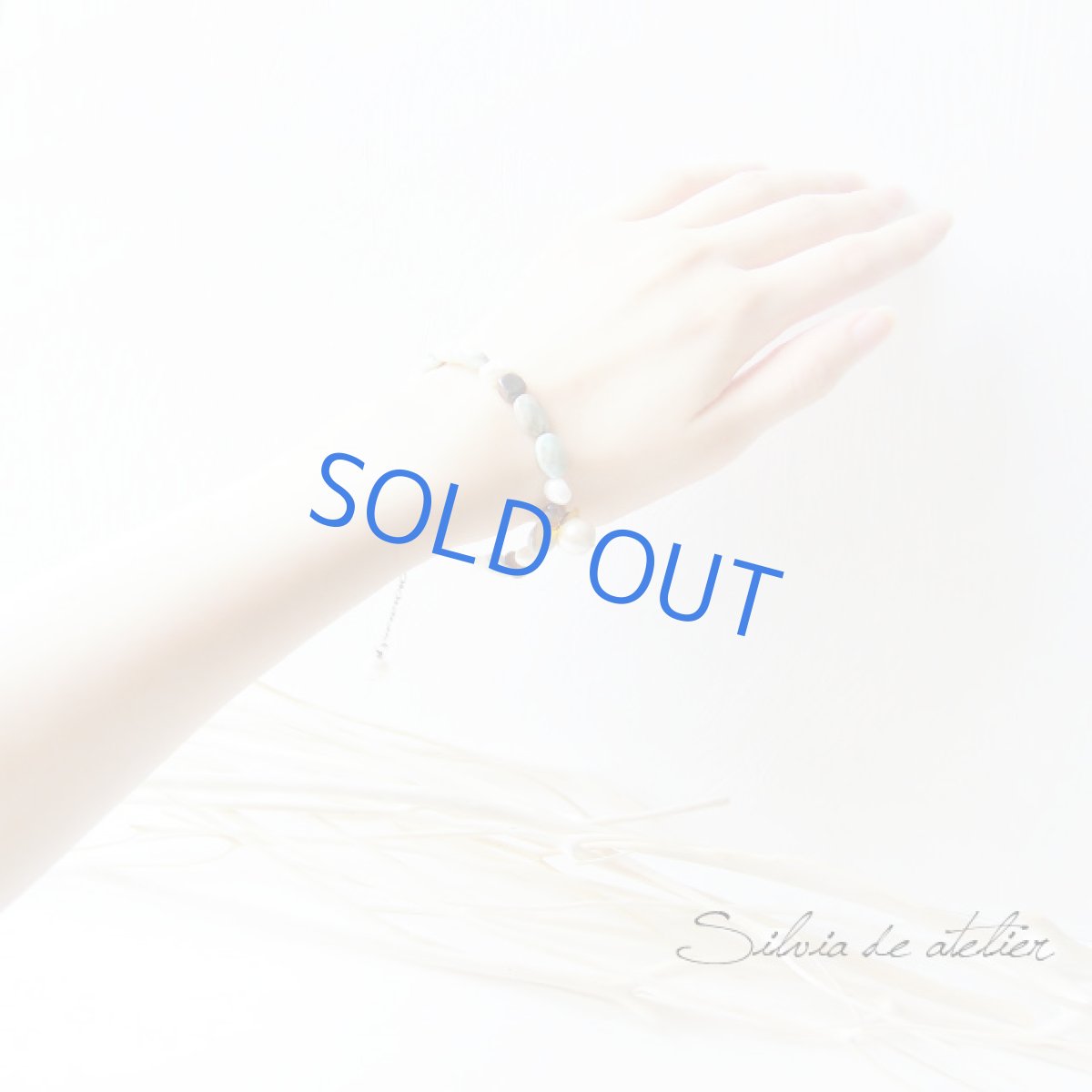 画像3: 淡水パール＆天然カルセドニー　ブレスレット・アンクレット (3)