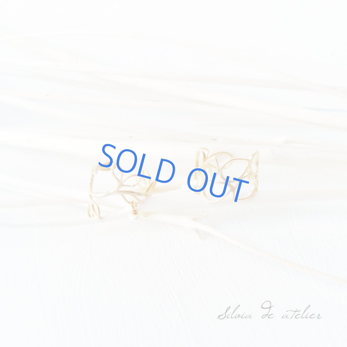 画像2: 再入荷　マットゴールド　泡×重なる　リング (2)