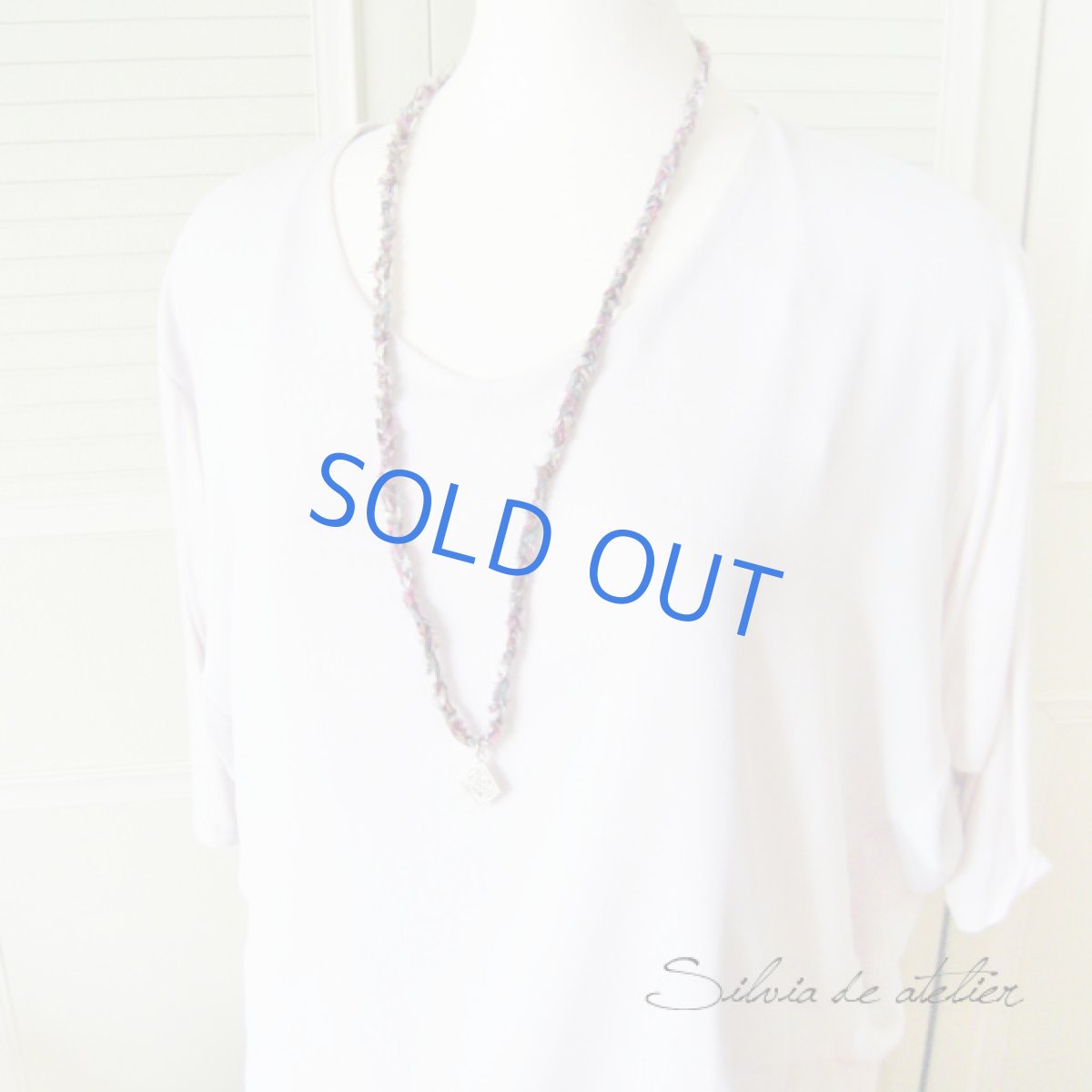 画像3: コットンコード編みこみ　カレンシルバーチャーム（ダイヤ） (3)