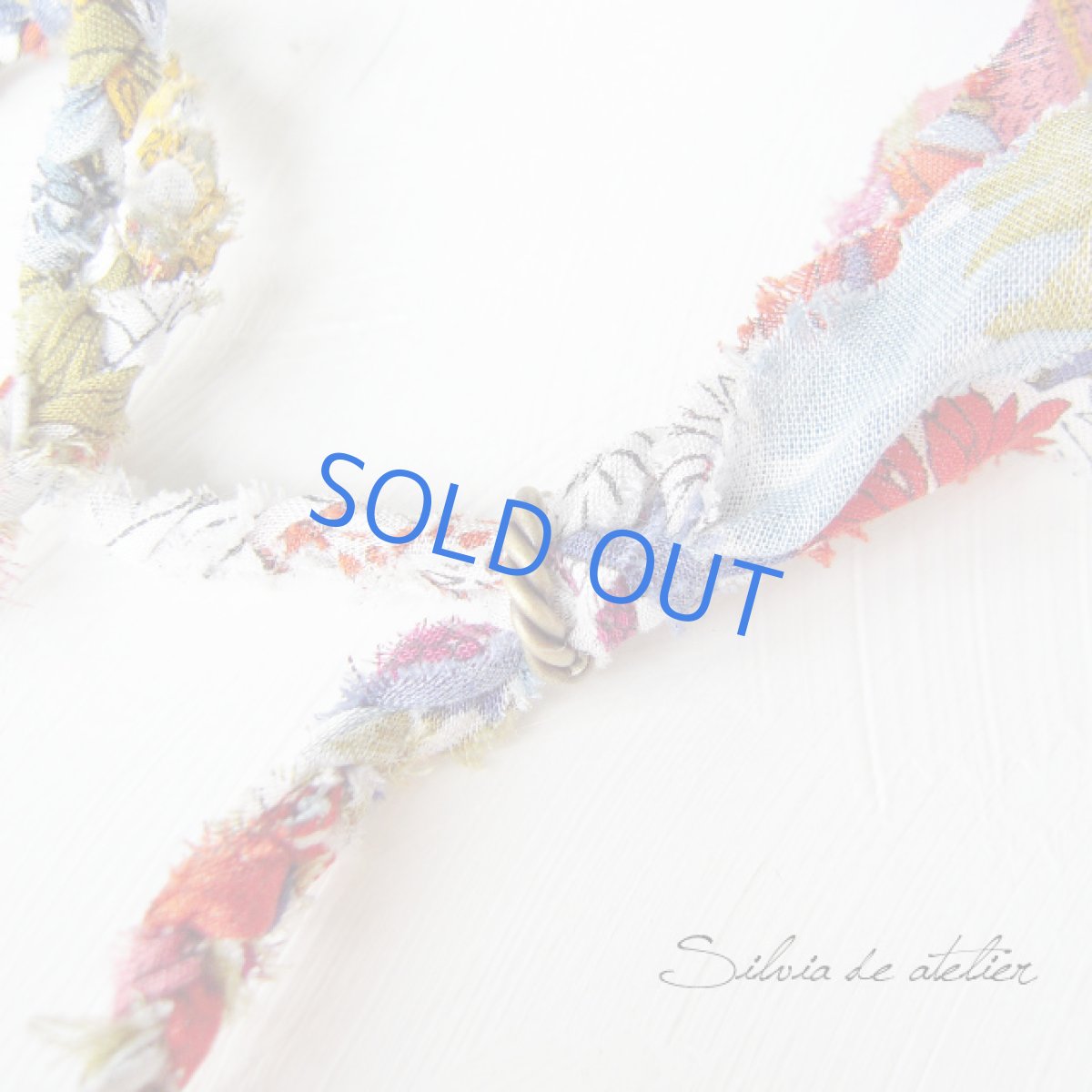 画像2: コットンコード編みこみ　カレンシルバーチャーム（レクタングル） (2)