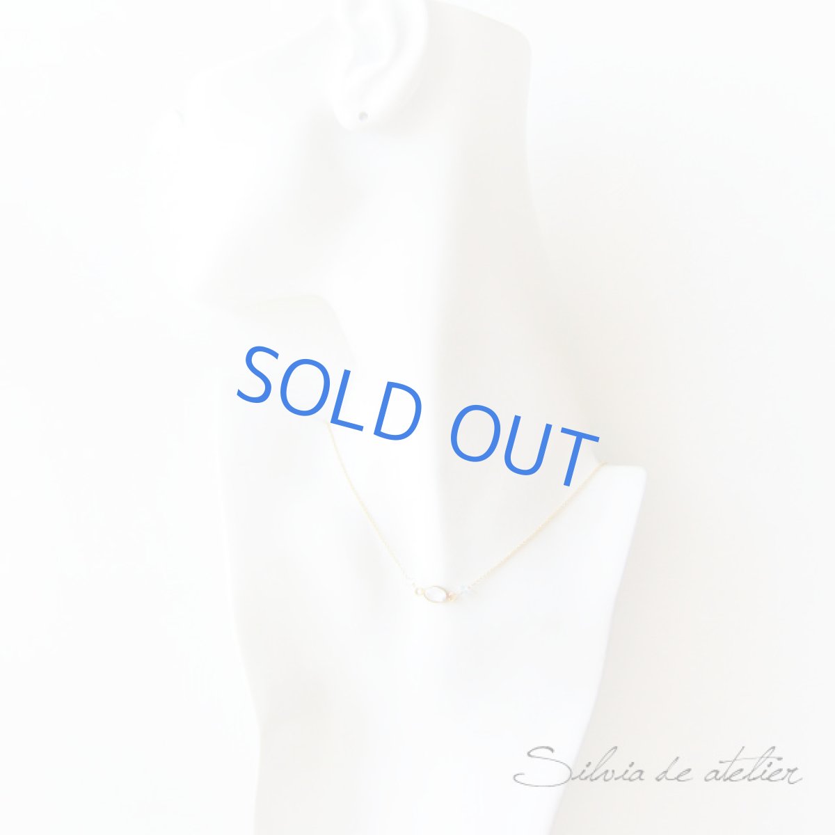 画像4: ブルートパーズフレーム アクアマリン 14kgfネックレス (4)