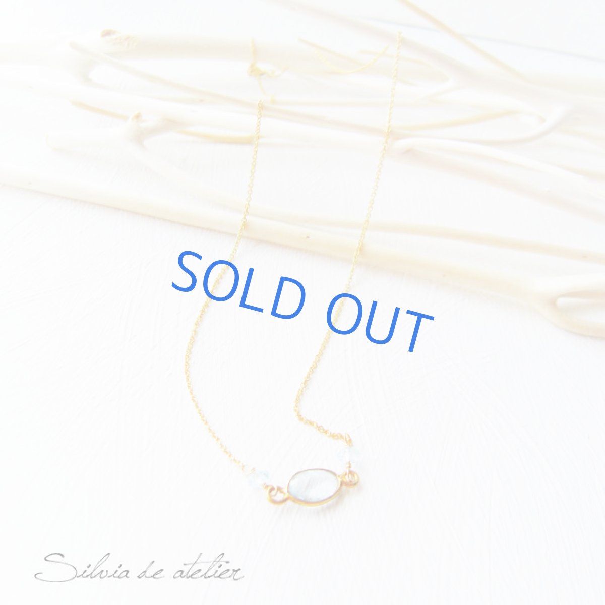 画像3: ブルートパーズフレーム アクアマリン 14kgfネックレス (3)