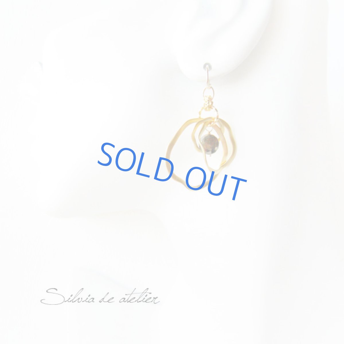 画像4: パイライトコイン　マットゴールド　トリプルリング　14kgfピアス (4)