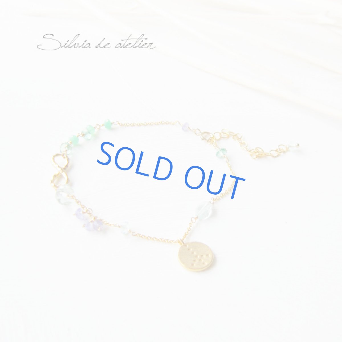 画像3: ピースマーク＆infinityチャーム　クリソプレイズ　アクアマリン　タンザナイト　14kgfブレスレット・アンクレット (3)