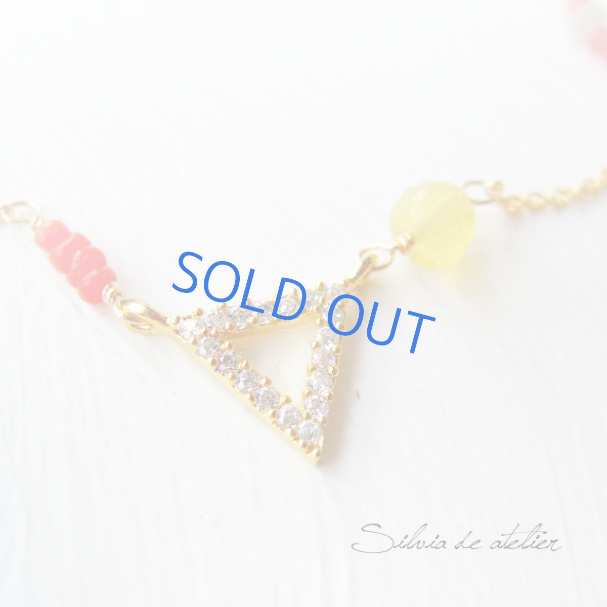 画像3: トライアングル　イエローオパール　レッドコーラル　14kgfブレスレット・アンクレット (3)