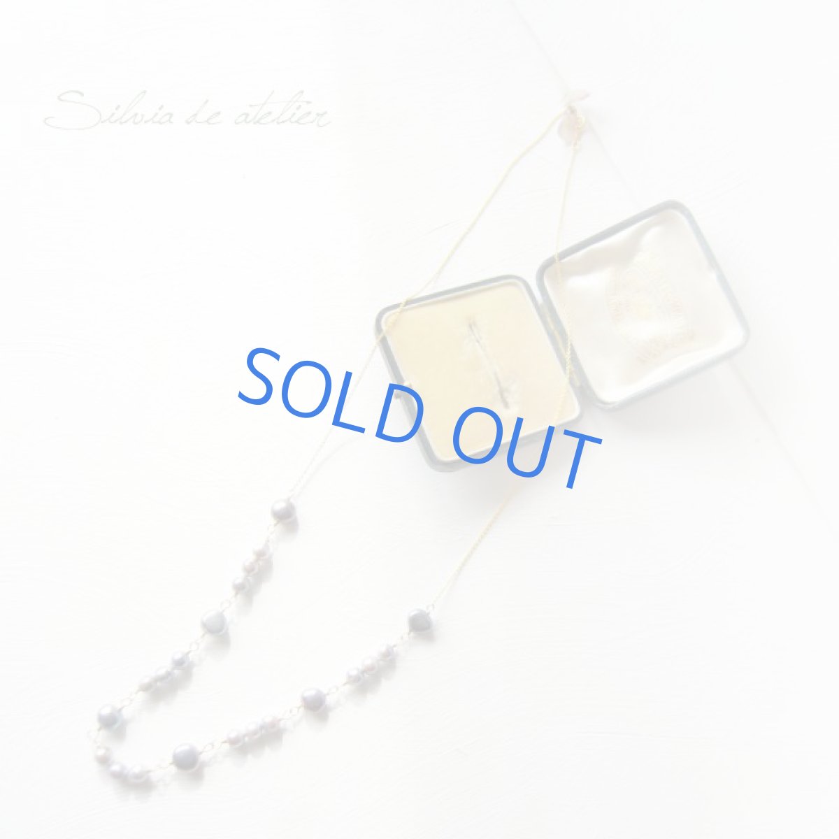 画像2: ブルーグレー　あこや真珠と淡水パール　ロング14kgfネックレス (2)