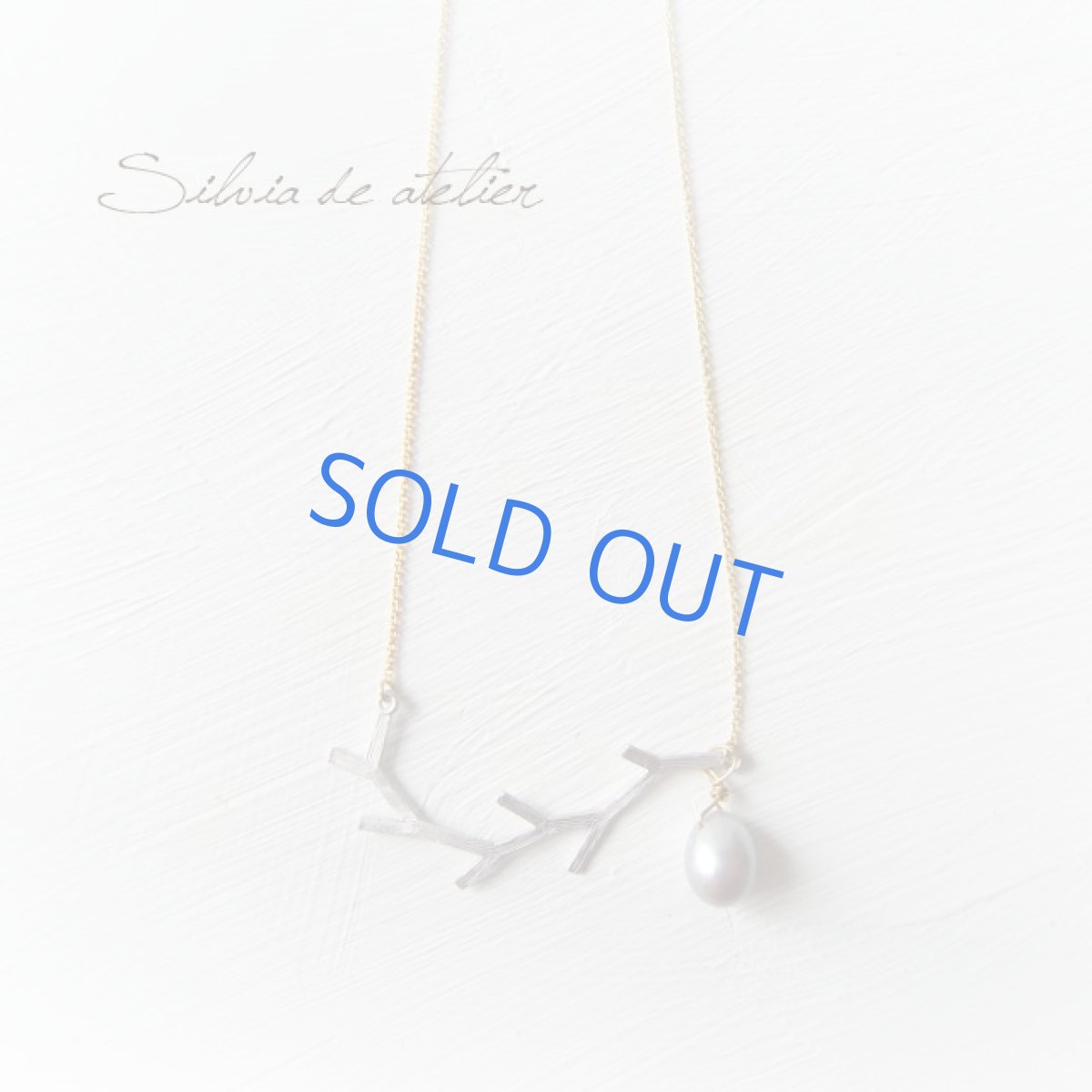 画像2: グレーパールドロップ　　シルバー鹿の角チャーム　14ｋｇｆネックレス (2)