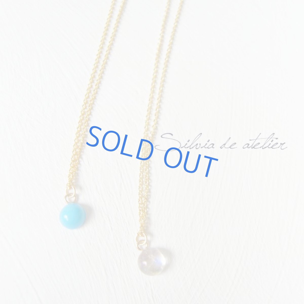 画像3: STAR　6mm ラウンド　ロイヤルブルームーンストーン　or　スリーピングビューティーターコイズ14ｋｇｆネックレス　 (3)