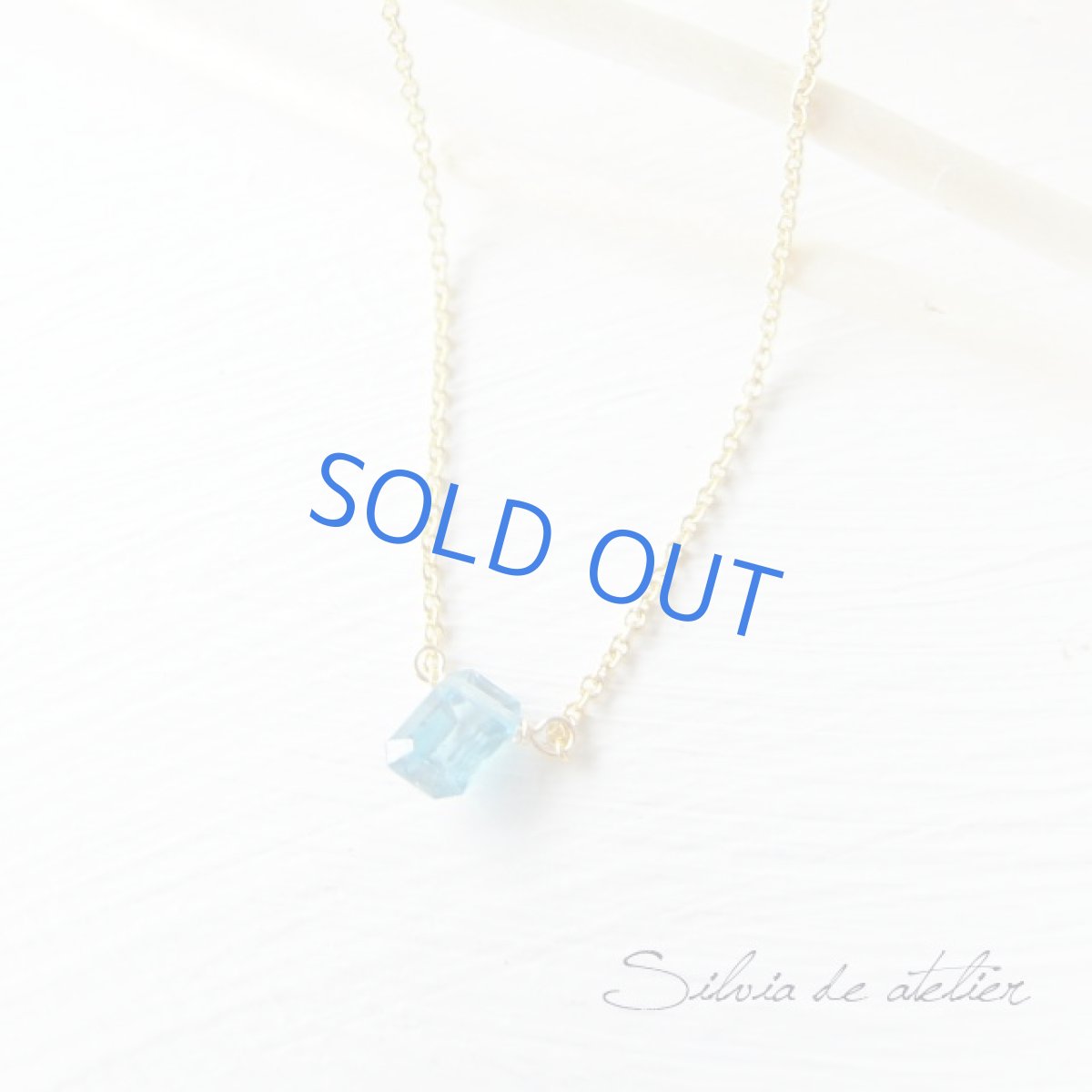 画像3: <訳あり＞ブルーアパタイト　レクタングルジェムカット　14ｋｇｆネックレス　 (3)