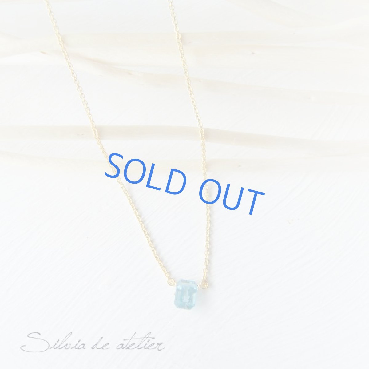 画像2: <訳あり＞ブルーアパタイト　レクタングルジェムカット　14ｋｇｆネックレス　 (2)