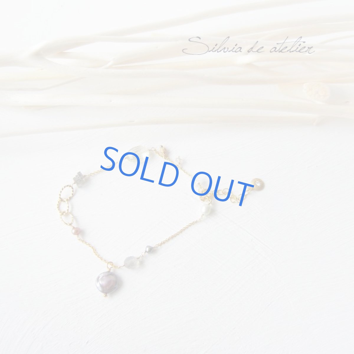 画像2: パープル淡水パール＆グリーンアメジスト　リング　14kgfブレスレット (2)