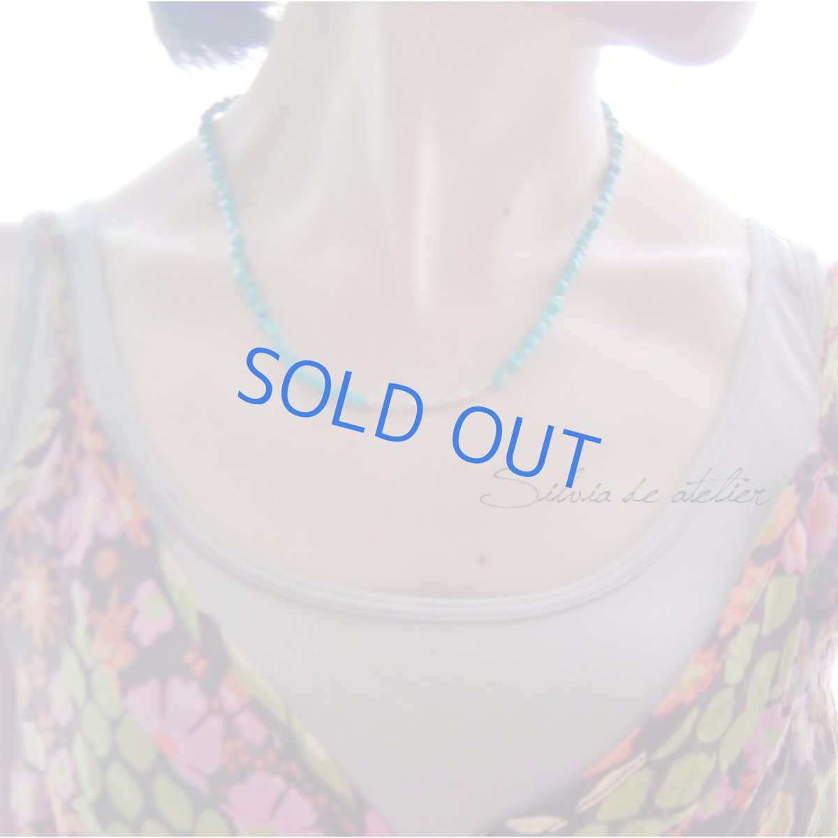 画像3: カレンシルバーフロント　天然ブルーターコイズ　ショートネックレス (3)