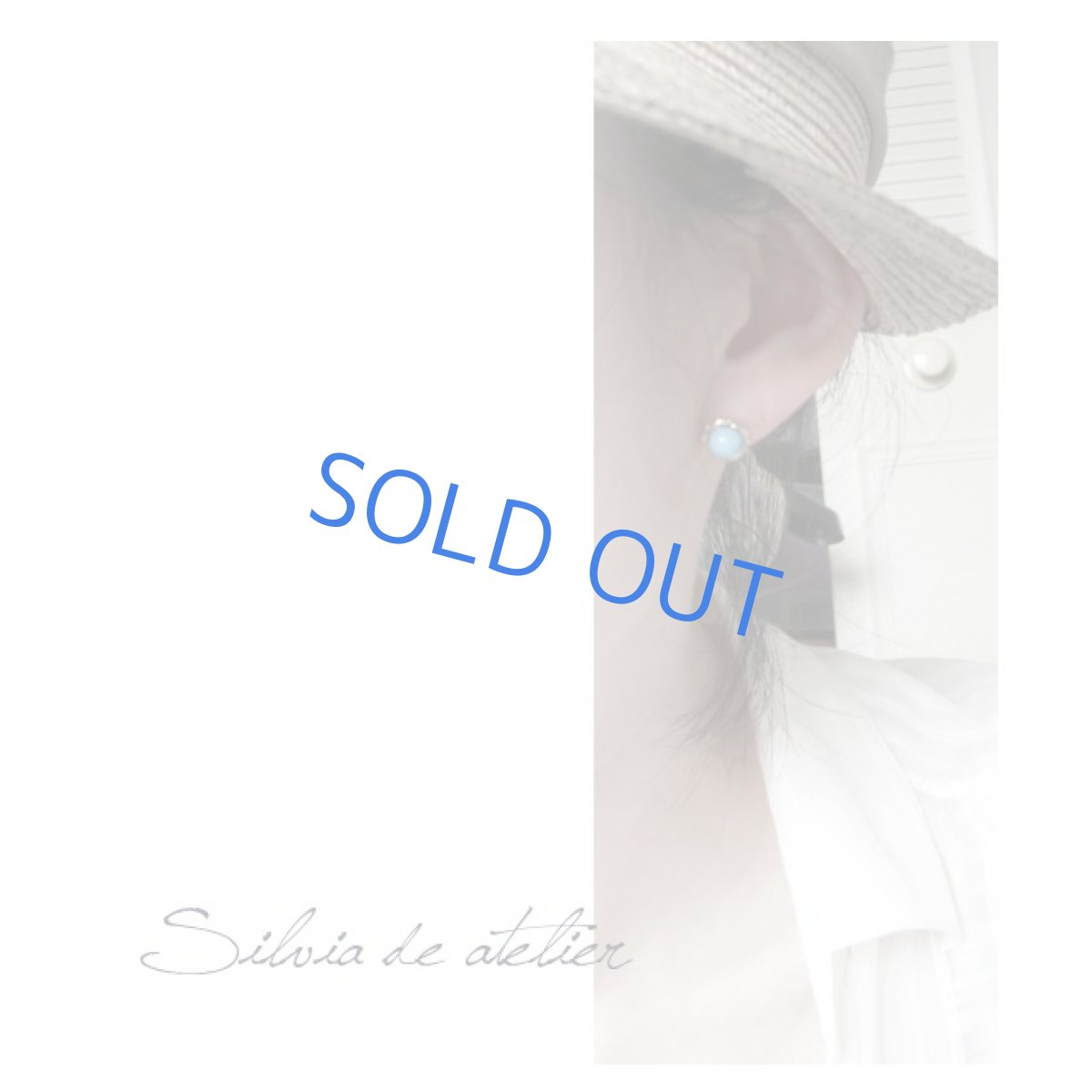 画像4: アリゾナ産　スリーピングビューティーターコイズ　プチカボション　14ｋｇｆスタッドピアス (4)